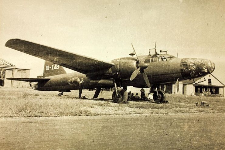 Ki-67 74-148 of the 74th Hikō Sentai. (Matsumoto airfield, Japan, 1945.)