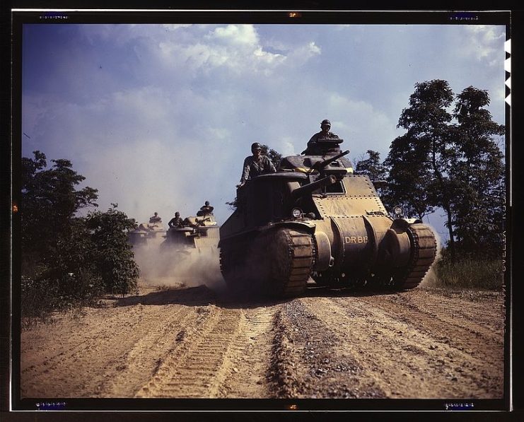 M-3 tanks in action, Ft. Knox, Ky.
