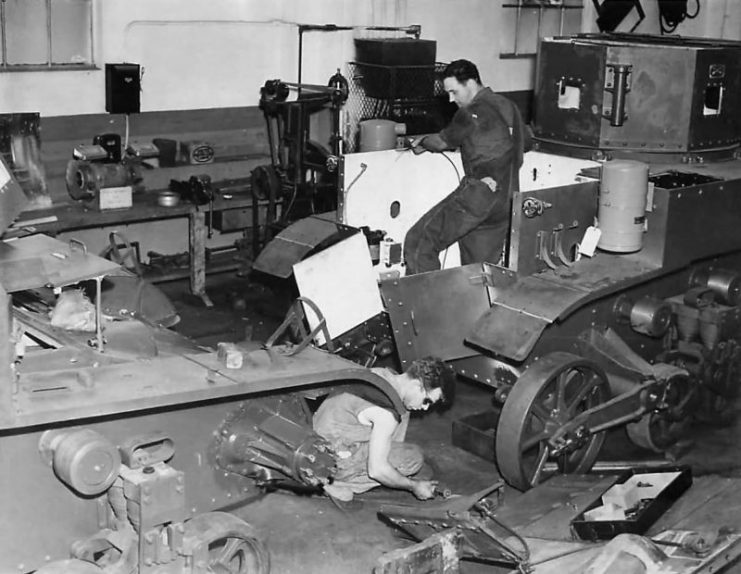 M2A4 Light Tanks assembly line at Rock Island Arsenal 1940