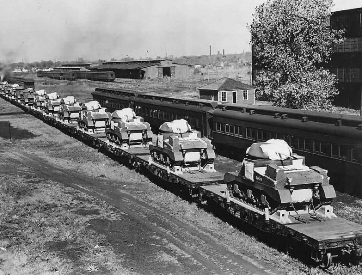 M3 Grant Tanks for the British Army Leave Pullman Standard Plant 1941