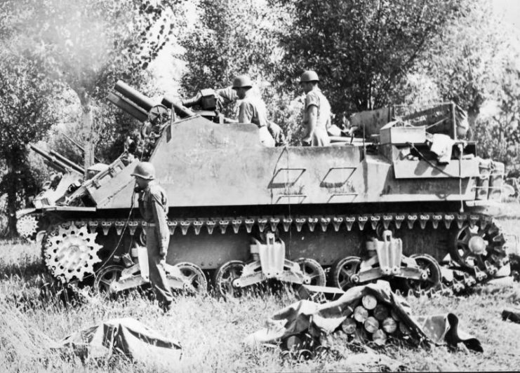 M7 Priest in action at Goth Line, Italy