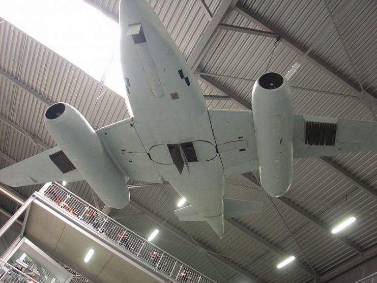 Me 262 with R4M underwing rocket racks on display at the Technikmuseum Speyer, Germany.