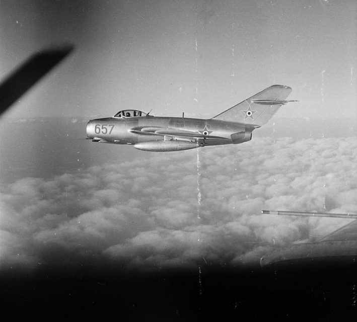 MiG-15 in flight. By FORTEPAN/MHSZ CC BY-SA 3.0