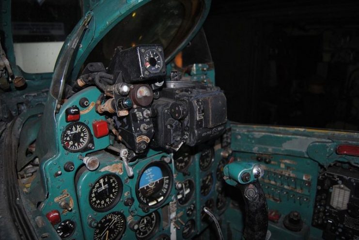 MiG-21F-13 cockpit at the Aviation Museum in Bucharest, Romania.Photo Daniel Pandelea CC BY-SA 3.0