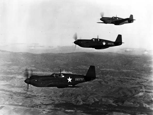 North American A-36 in formation