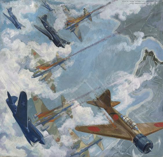 “Diggers and Doughboys” exhibition: Notes on Aerial Warfare over Port Darwin, 4th April 1942 by Frank Norton. Photo provided by The National WWI Museum and Memorial