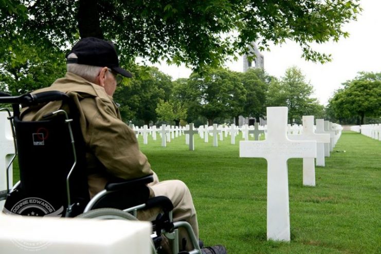 One of Several WWII Vets that Returned to Normandy through the Best Defense Foundation – Photo Credit – Best Defense Foundation