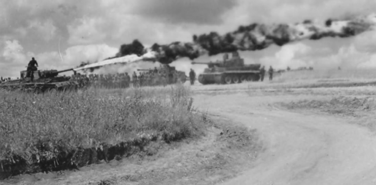 Panzerkampfwagen III (flamm) during training 1943.