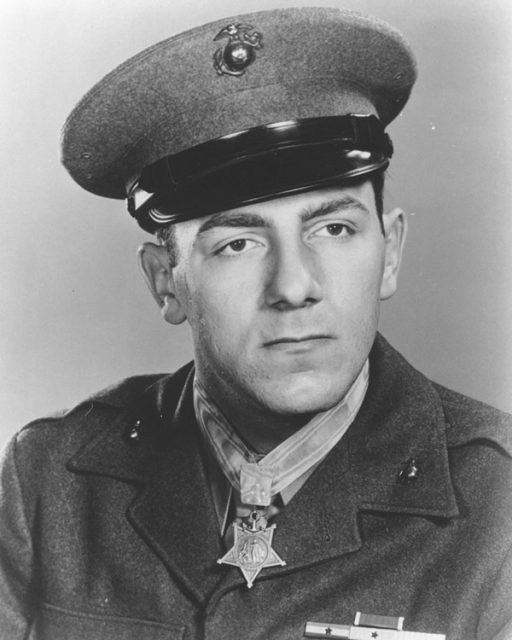 Hector A. Cafferata, Jr. with his Medal of Honor