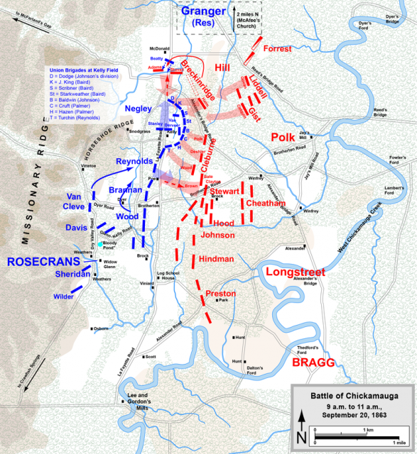 Polk’s Right Wing assaults, morning of September 20.Photo: Hal Jespersen CC BY 3.0