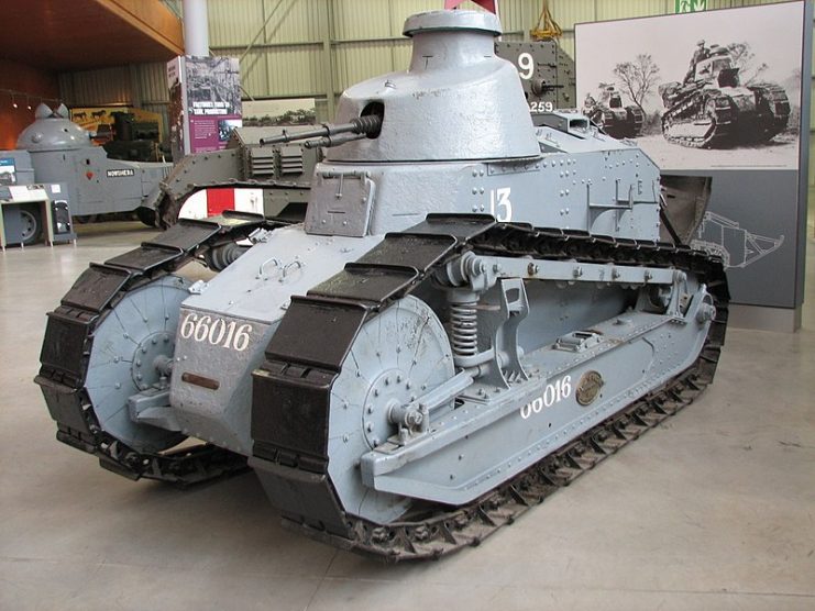 Renault FT at the Bovington Tank Museum (prototype turret).Photo Hohum CC BY-SA 3.0