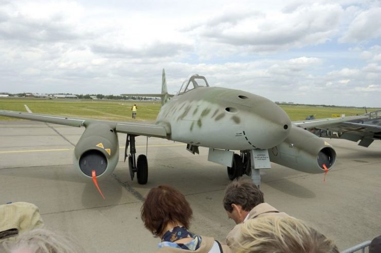 Reproduction of a Messerschmitt Me 262 (A-1c) at the Berlin Air Show 2006 Photo by Entity999 CC BY 2.5