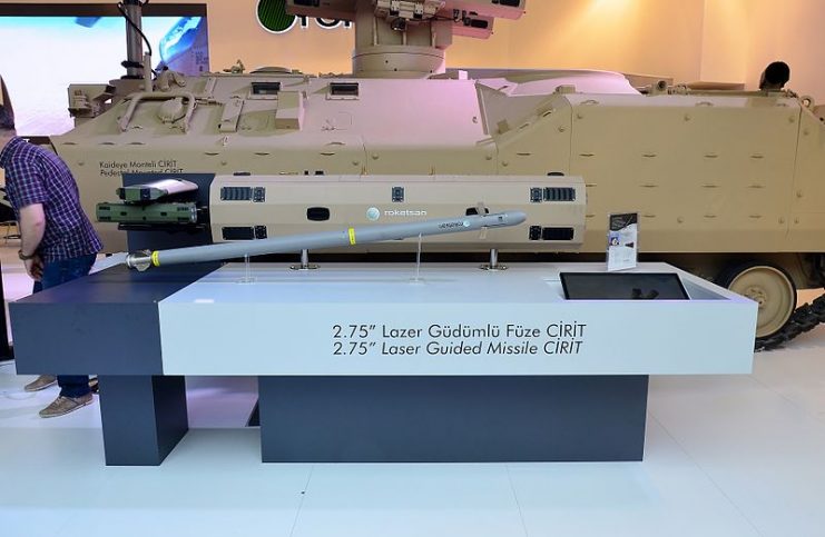 Laser guided missile CİRİT of Roketsan at IDEF 2015. By CeeGee CC BY-SA 4.0