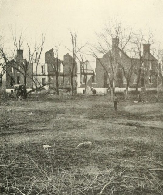 Ruins of the Chancellor House which was the headquarters of Federal General Joseph Hooker of the Army of the Potomac during the battle, later burned, May 1863