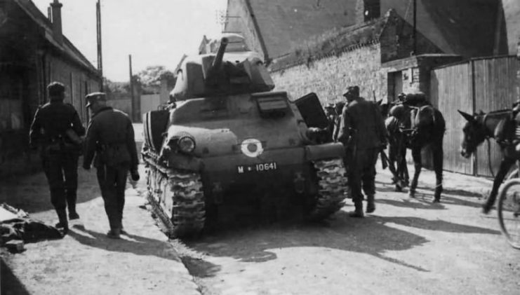 Somua S-35 M10641 after capture by German forces in France, Summer 1940