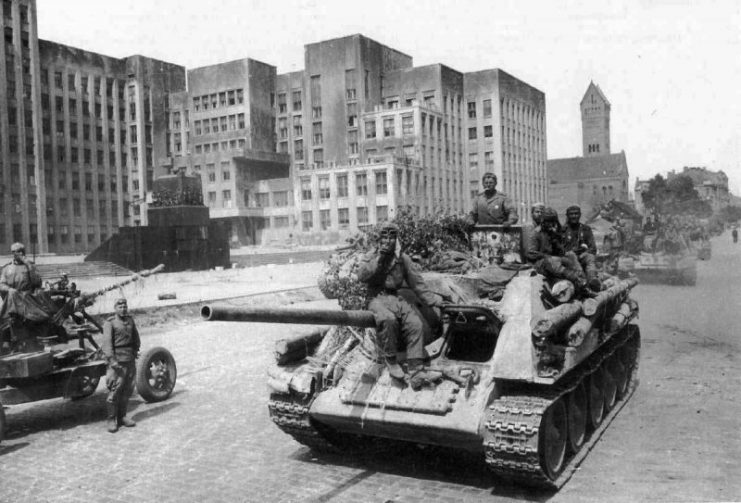 SU-85 in Minsk – July 1944