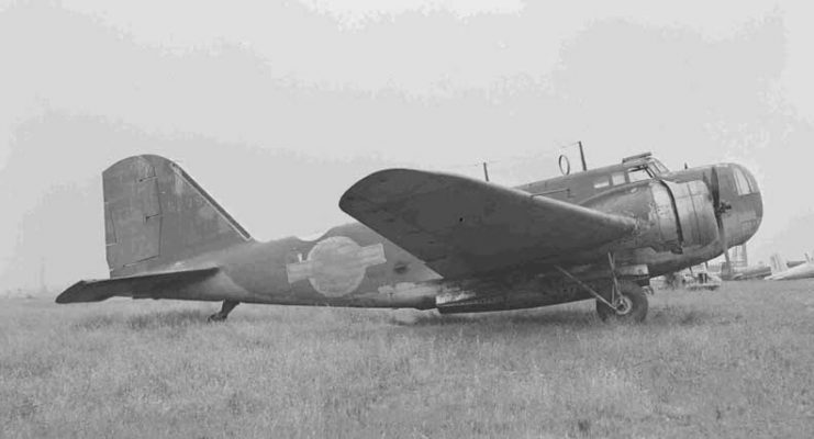 Surplus B18 with no N Number. At Vail Field, Montebello, California in May 1946. By Bill Larkins CCBY-SA 2.0