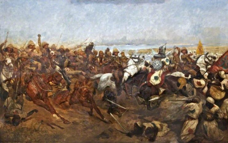 The charge of the 21st Lancers in the Battle of Omdurman, 2 September 1898