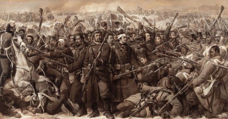 The fighting at Sankelmark in February 1864