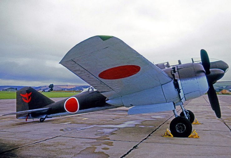 The surviving Mitsubishi Ki-46-III displayed at RAF Chivenor in 1971.Photo RuthAS CC BY 3.0
