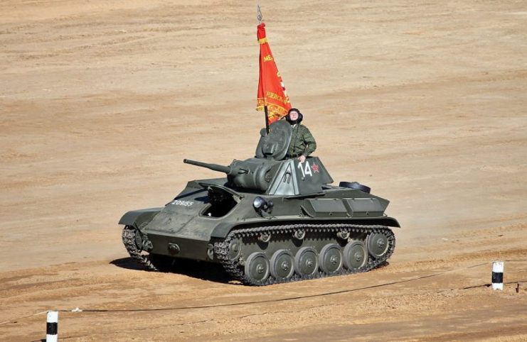 The T-70 was a light tank used by the Red Army during World War II.Photo Vitaly V. Kuzmin CC BY-SA 4.0