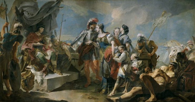 The Triumph of Aurelian or Queen Zenobia in front of Aurelian, by Giovanni Battista Tiepolo, 1717