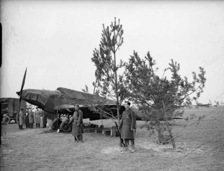 A Fairey Battle fighter bomber at a forward airfield in France.