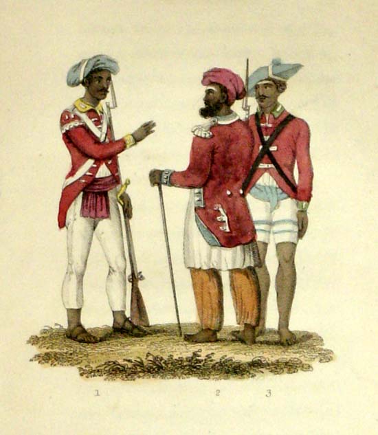 Two sepoy officers and a Private sepoy
