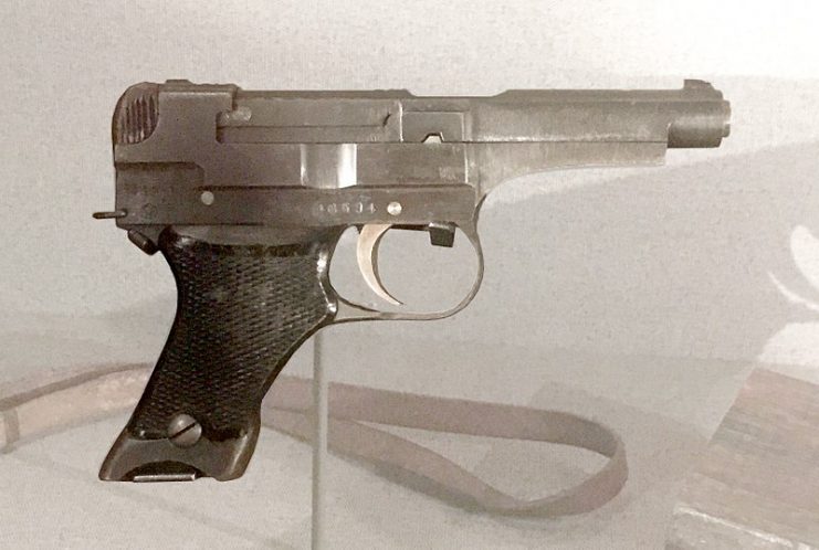 Type 94 Pistol of the Imperial Japanese Armed Forces. Displayed in the Pacific War Museum in Fredericksburg, Texas, USA.