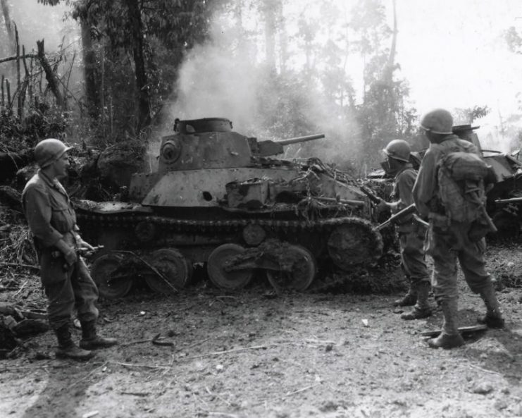 Type 95 “Ha-Go” light tank knocked out by 32nd Infantry Division, Leyte 1944