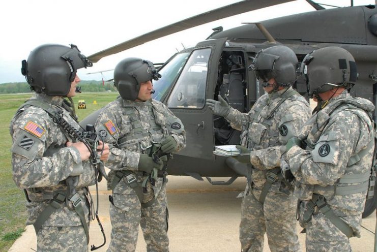 U.S. Army soldiers wearing the Army Aircrew Combat Uniform in August 2009.