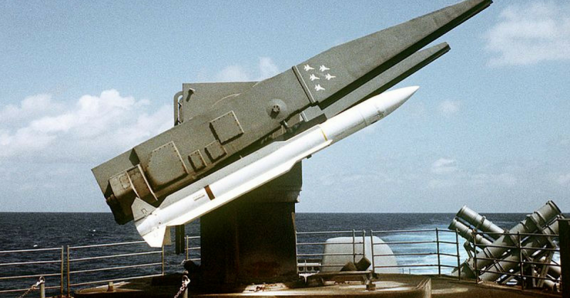 RIM-66 Standard MR/SM-2 missiles on a Mark 26 launcher