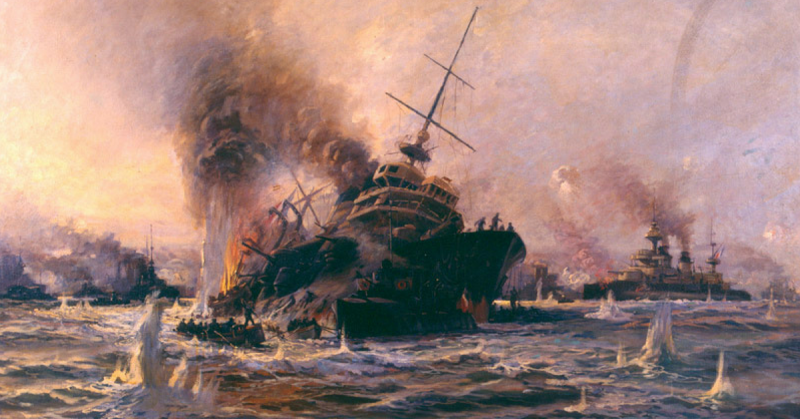 The sinking of battleship Bouvet at the Dardanelles