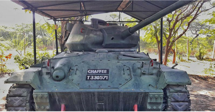 American WW2 M-24 Chaffee tank in India. By Mohit S CC BY 2.0
