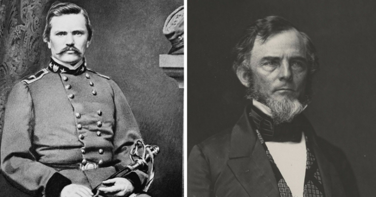 Brigadier General Simon B Buckner (left) and Brigadier General Gideon J. Pillow.