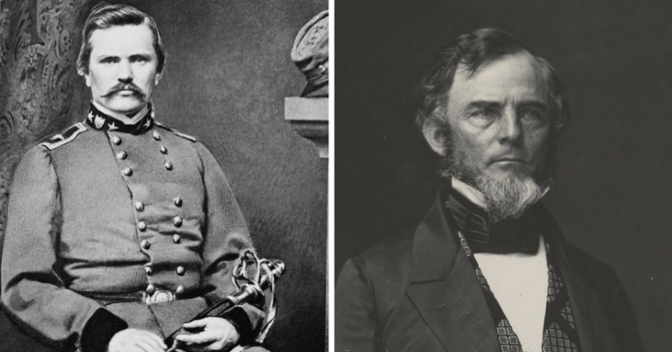 Brigadier General Simon B Buckner (left) and Brigadier General Gideon J. Pillow.