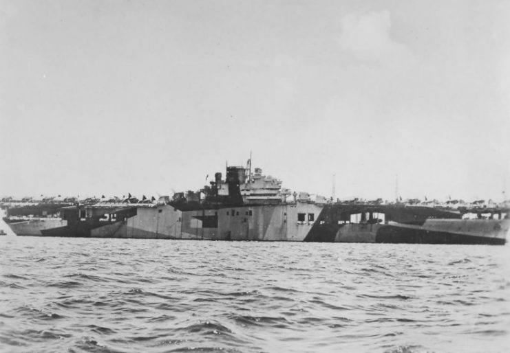 USS Bunker Hill CV-17 in camouflage