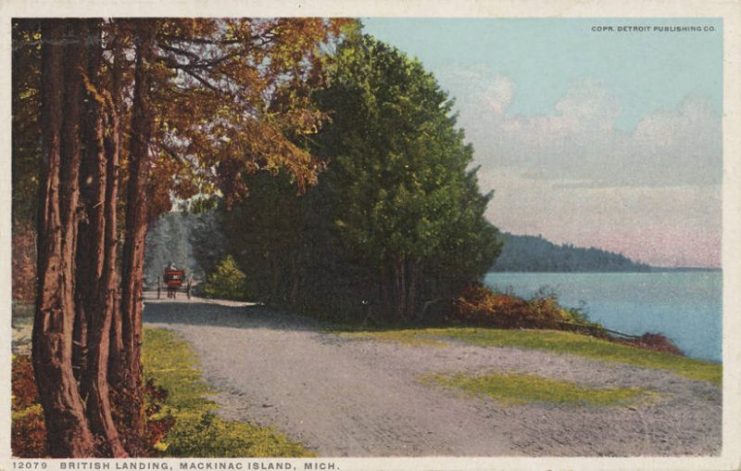 View of British Landing, c. 1898. British forces landed near the settlement on the night of July 16.