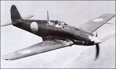 Wartime photo of a captured Ki-61 being tested by the USAAF