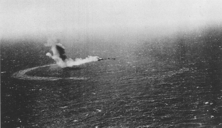 Neosho burning, 7 May 1942.