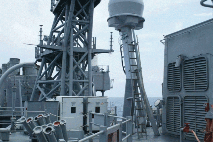 Harpoon Block II test firing from USS Thorn.