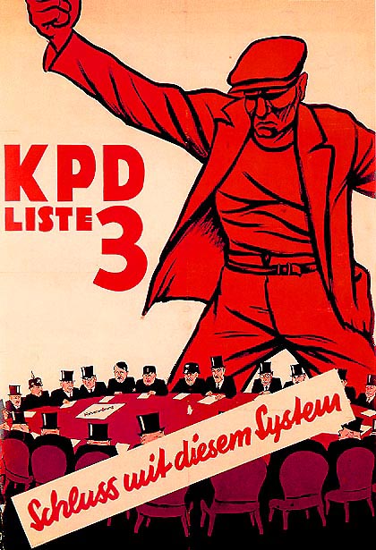KPD election poster, 1932. The caption at the bottom reads ‘An end to this system!.