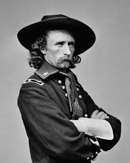 Major General George Armstrong Custer in field uniform.