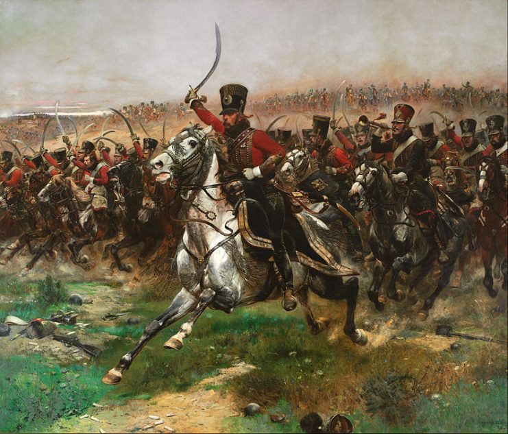 French hussars during the Napoleonic Wars.