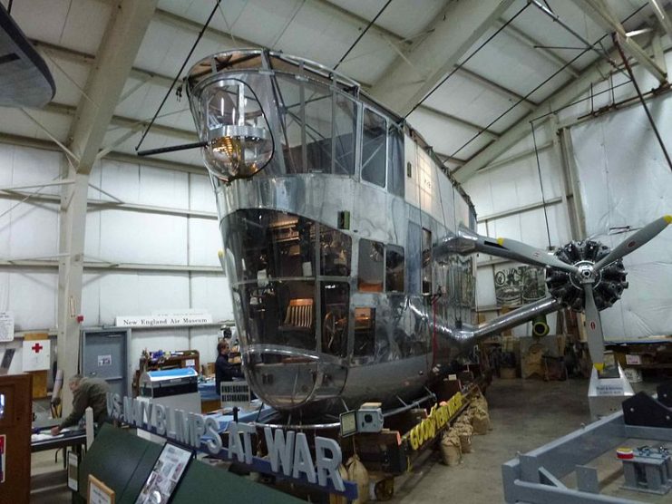 Goodyear ZNP-K Control Car on display at the New England Air Museum. By Sphilbrick CC BY-SA 3.0