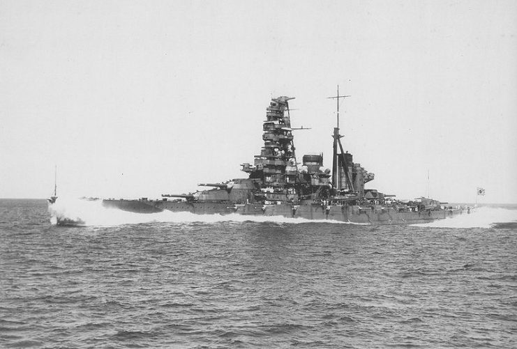 Haruna in 1934, following her second reconstruction. A Kongo Class battleship.