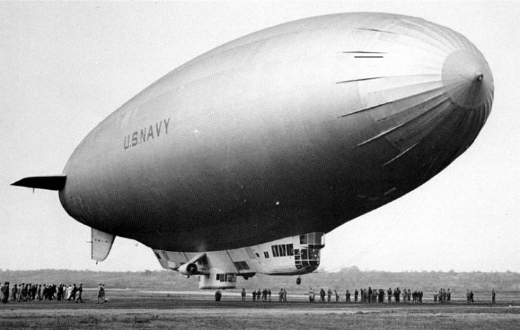 A U.S. navy M class blimp