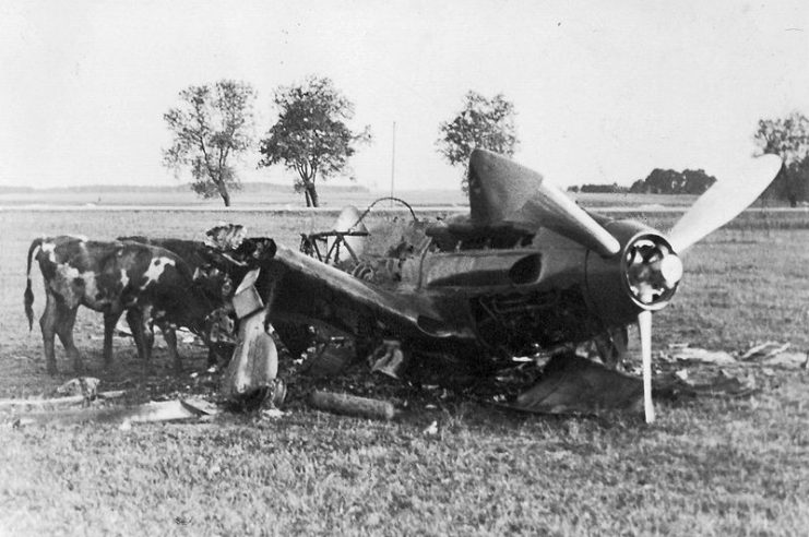 Destroyed Soviet Mikoyan-Gurevich MiG-3 plane