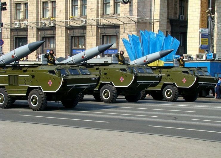 Ukrainian OTR-21 Tochka missiles during the Independence Day parade in Kiev. By Віталій CCBY3.0