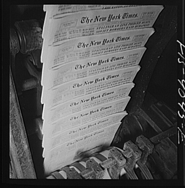 Pressroom of the New York Times newspaper.
